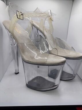 Pleaser Clear Platform Stiletto Flamingo Heels